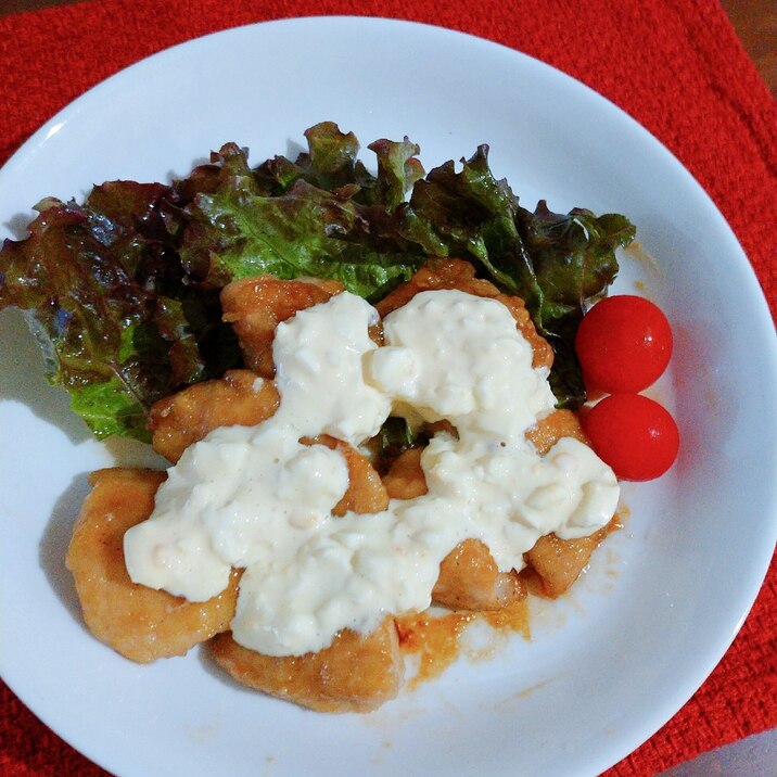 鶏むね肉の照り焼き☆ヨーグルトタルタルソースがけ